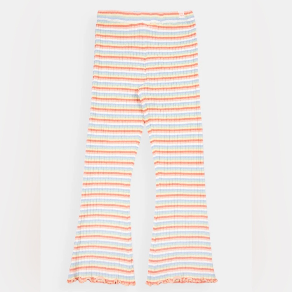 Ghanda Girls knit rainbow stripe flares size 3-4 great condition